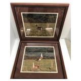2 Framed Deer Wall Artist