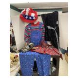 Halloween costumes (Chucky, kilt, dress, hat, &