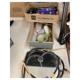 Mirrors, remotes, bottles, wall hanging & etc