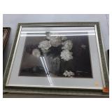 Framed Flower Picture Approx 37x30