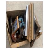 Box of Picture Frames and Misc