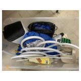 Box of Hose, Trashcan, Plastic Cover?, Misc