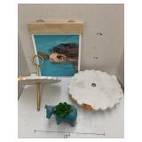 Heavy Stand (broken), Turtle Pic, Cow Decor