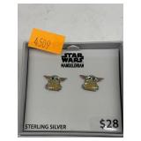 Jewelry - Sterling Silver Baby Yoda Earrings Star