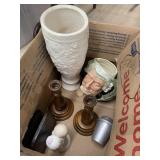 Wooden Candle Holders, Vase, Misc