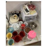 Mugs, Mixer, Plastic Cookie Cutters, Misc