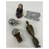 Cast Amish Girl, lamp finial. emblem