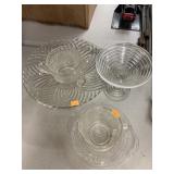 Anchor Hocking sugar bowl, creamer, plate, bowl,