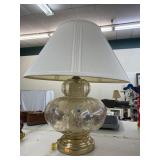 Glass base table lamp