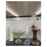 Oil Lamp, Vases, Candle Holders, Misc