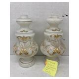 Antique hand blown Bohemian satin glass