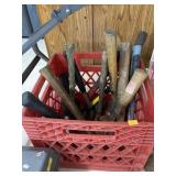 Crate of hammers, sledges, & hatchets