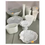 Misc Vases, Holders, Milk Glass ?