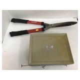 Garden shears and Cigar Box