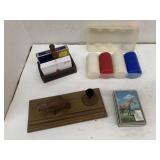 Poker Chips, Cards, Bear Pen Holder