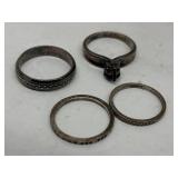 Jewelry - 4 Rings - all marked sterling / 925