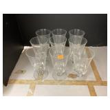Set of 9 glass goblets
