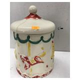 Carousel cookie jar, Cracked lid and bottom