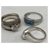 Jewelry 3 Rings - all marked 925