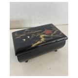 Japanese black lacquer musical jewelry box music