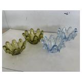 4 pcs Handblown Art Glass