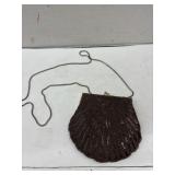 Vintage Deco Beaded Clam Shell Evening Purse -