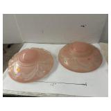 2 cnt ANTIQUE PINK FROSTED GLASS LIGHT SHADE
