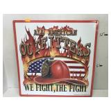 Metal Sign firefighter