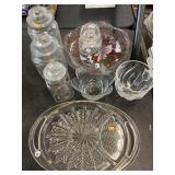 Platters, canister jars with lids, & bowls