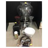 Misc Group, Pecans, Beverage dispenser, Cups