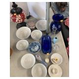 Oriental items and assorted glassware