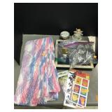 Misc Lot, Blanket, ornaments, Stickers