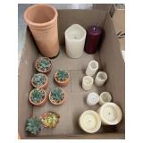 Candles, Fake Plants, Vase