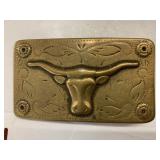 Metal Belt Buckle w Long horn
