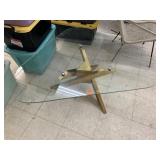 Triangle Coffee Table with Glass Top (Chips)