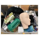 Assorted toiletries, BP cuffs, Ray Ban glasses,