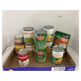 Canned food and pasta (none expired)