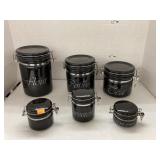 Black ceramic canister set