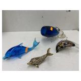 Dolphin Glass Art Decor & Dolphin Trinket Storage
