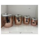 Vintage West Bend Rose Copper Aluminum Canister