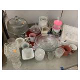 Cake Stand, Glasses, Pitchers, Bowls, Misc