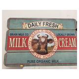 Pressed Wood milk sign