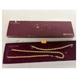 Bronzini 18kt Gold Shield rope chain necklace.