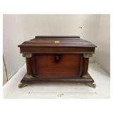 Wooden jewelry box with lock and key