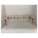 German beer glasses and 2 red stemware