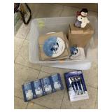 Hand Painted Snowmen Dishes