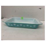 Vintage PYREX #548 White Snowflake Turquoise