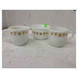 Pyrex Butterfly Gold Sugar Bowl and Creamers