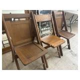 3 Folding Wooden Chairs
