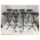 8 cnt Pillar Wrought Iron Candle Holders